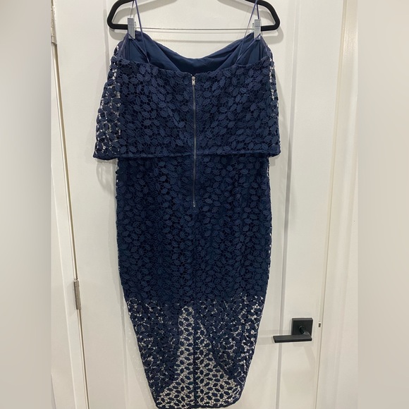 Chelsea28 navy blue strapless dress from Nordstrom - size 14 (fits like 12) EUC - Picture 2 of 3